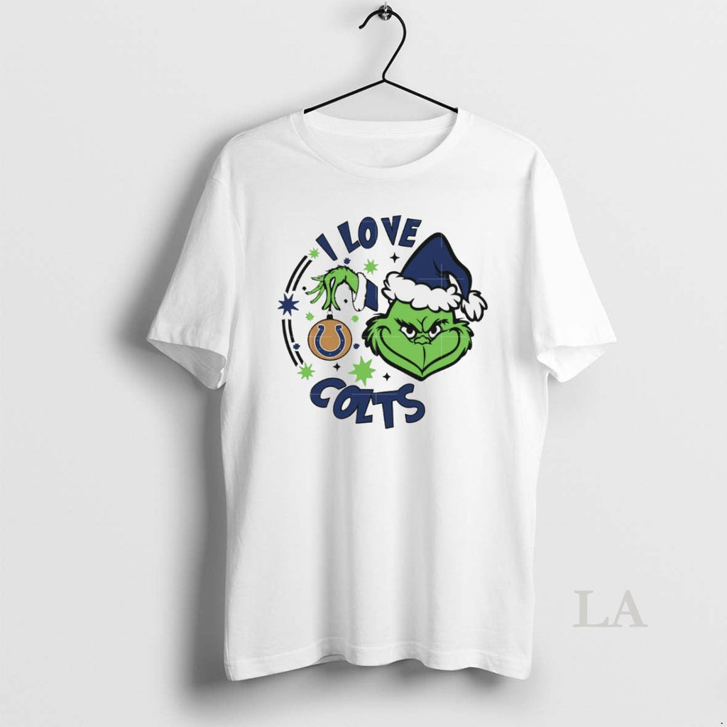 Original Indianapolis Colts X Santa Grinch I Love - Adult & Kids T-Shirts, Sweatshirts & Hoodies apparel design preview 1