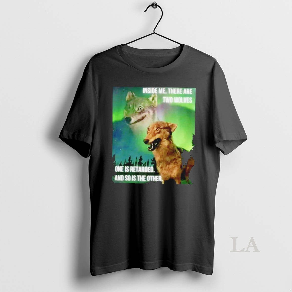 Original Inside Me There Are Two Wolves Meme - Adult & Kids T-Shirts, Sweatshirts & Hoodies apparel design preview 1