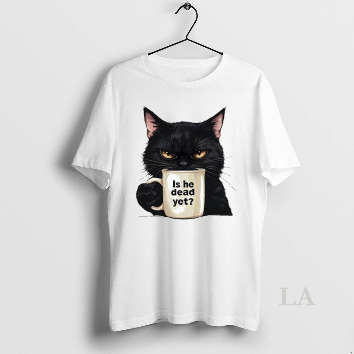 Original Is He Dead Yet Black Cat - Adult & Kids T-Shirts, Sweatshirts & Hoodies apparel design preview 1
