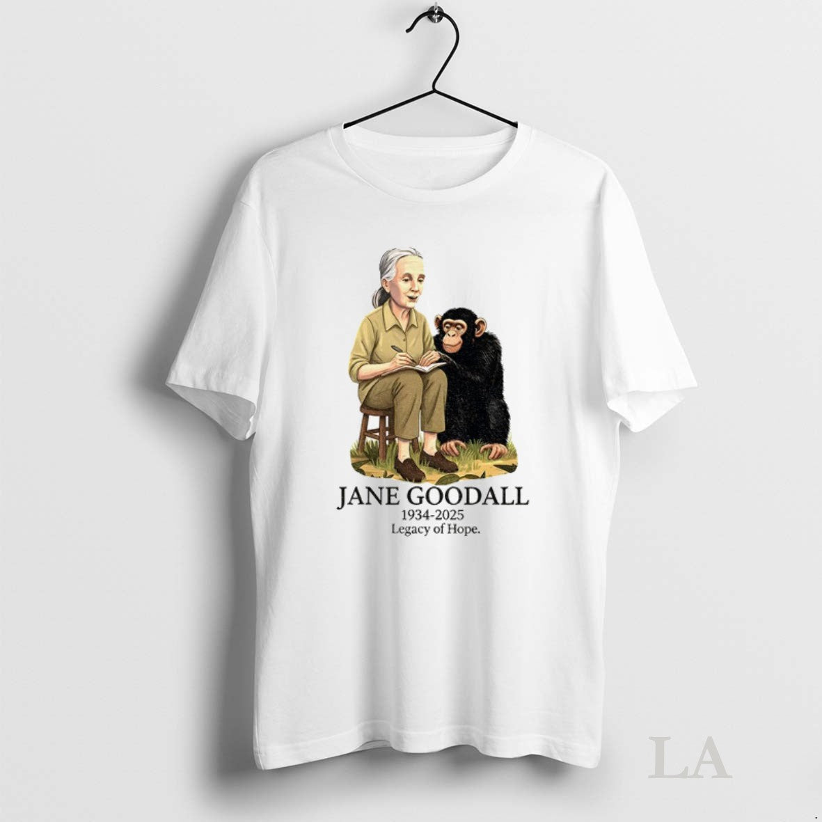 Original Jane Goodall 1934 2025 Legacy Of Hope - Adult & Kids T-Shirts, Sweatshirts & Hoodies apparel design preview 1