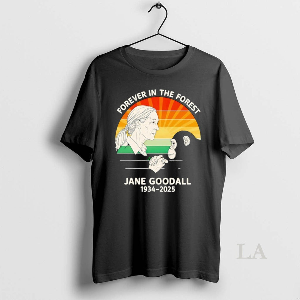 Original Jane Goodall Forever In The Forest 1934 2025 - Adult & Kids T-Shirts, Sweatshirts & Hoodies apparel design preview 1