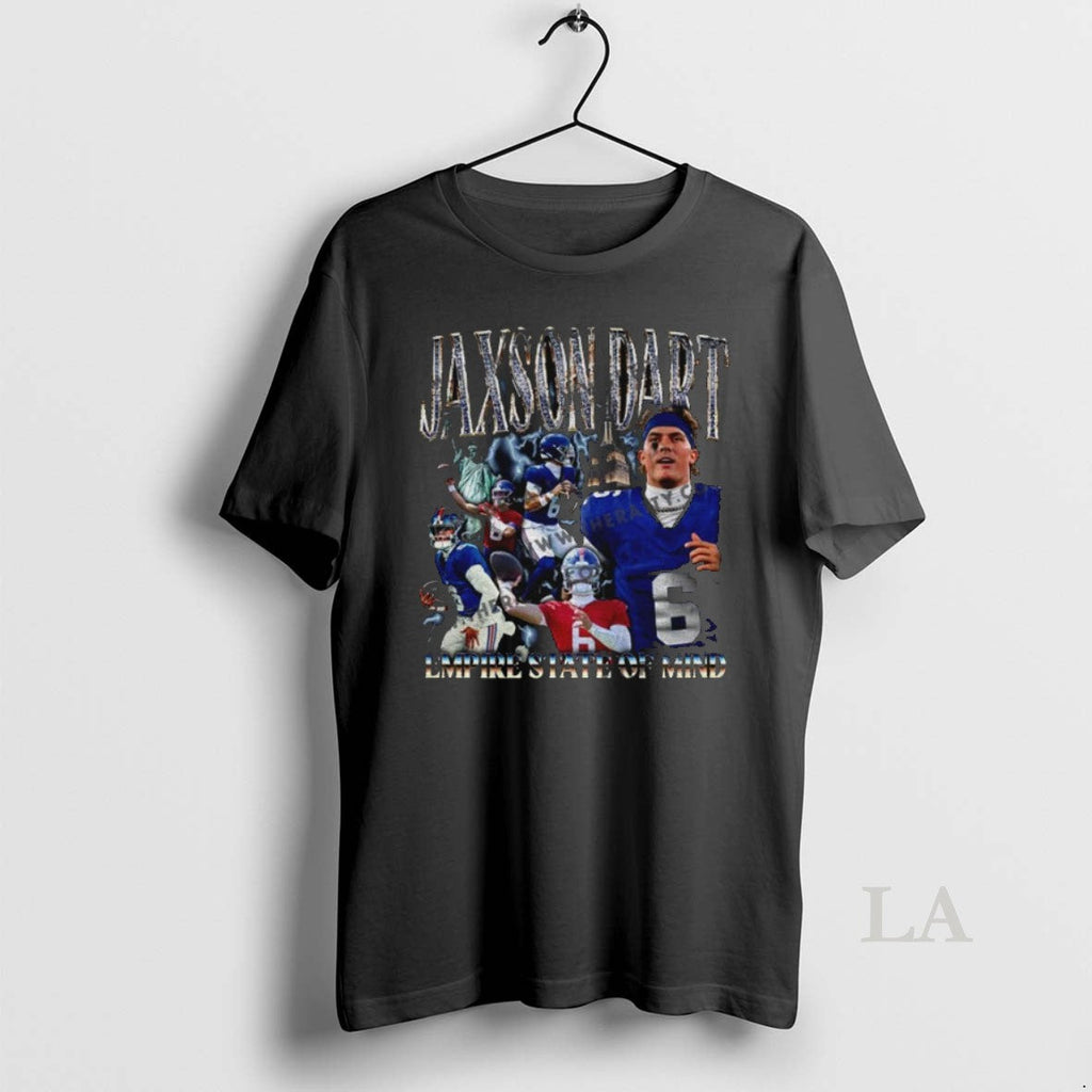 Original Jaxson Dart New York Giants Emprire State Of - Adult & Kids T-Shirts, Sweatshirts & Hoodies apparel design preview 1