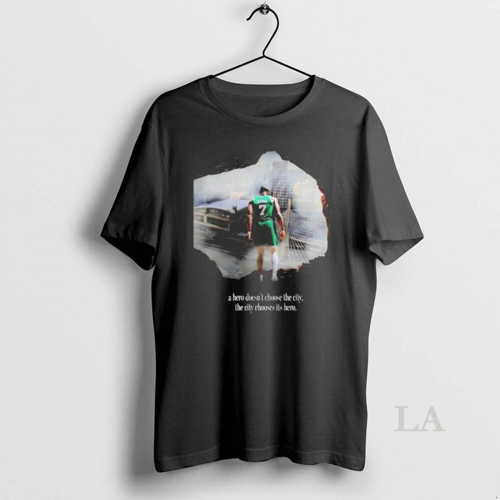 Original Jaylen Brown A Hero Doesnt Choose The City - Adult & Kids T-Shirts, Sweatshirts & Hoodies apparel design preview 1