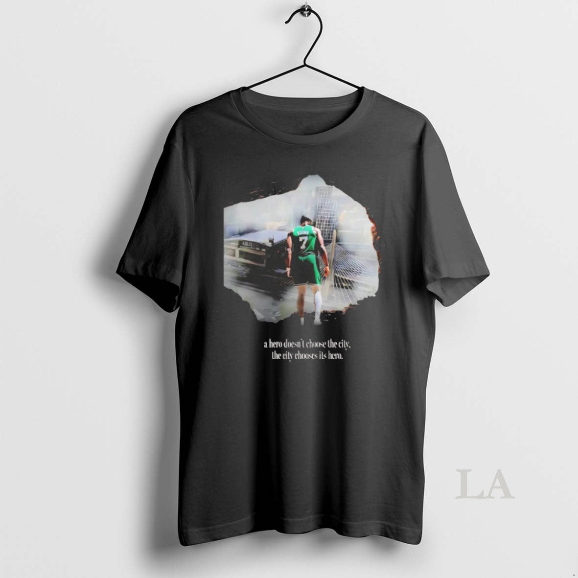 Original Jaylen Brown A Hero Doesnt Choose The City - Adult & Kids T-Shirts, Sweatshirts & Hoodies apparel design preview 1