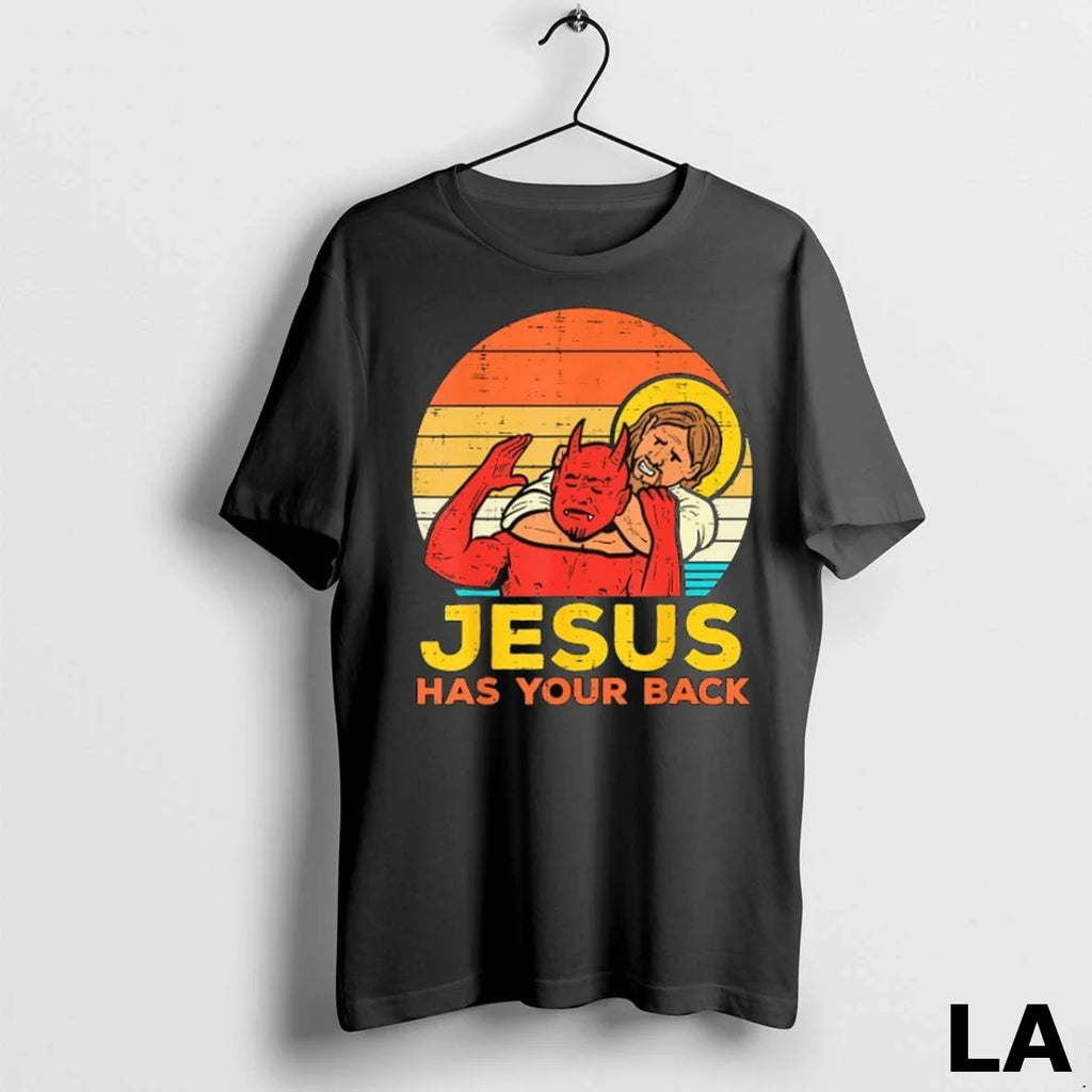 Original Jesus Has Your Back Devil - Adult & Kids T-Shirts, Sweatshirts & Hoodies apparel design preview 1