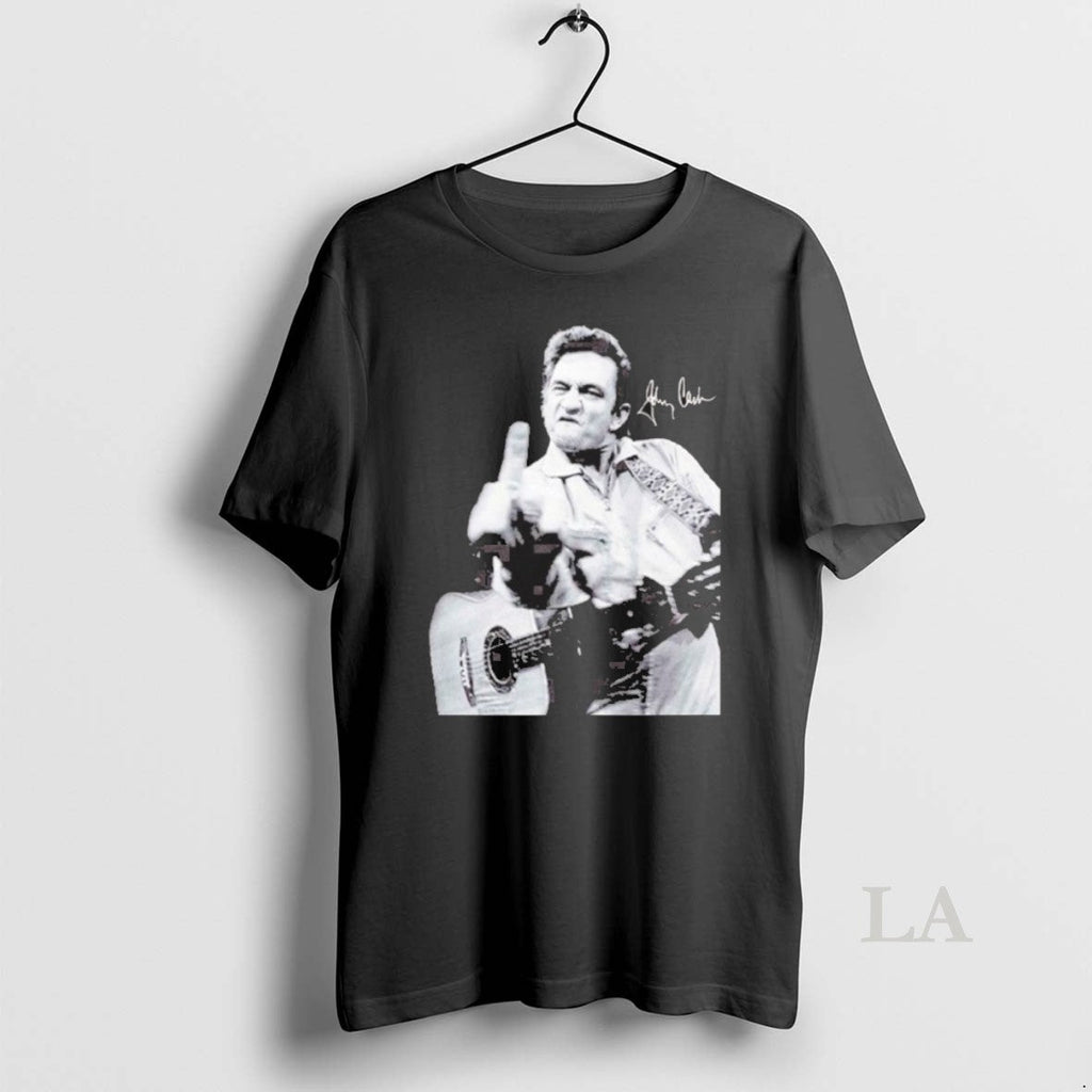 Original Johnny Cash Middle Finger Signature - Adult & Kids T-Shirts, Sweatshirts & Hoodies apparel design preview 1