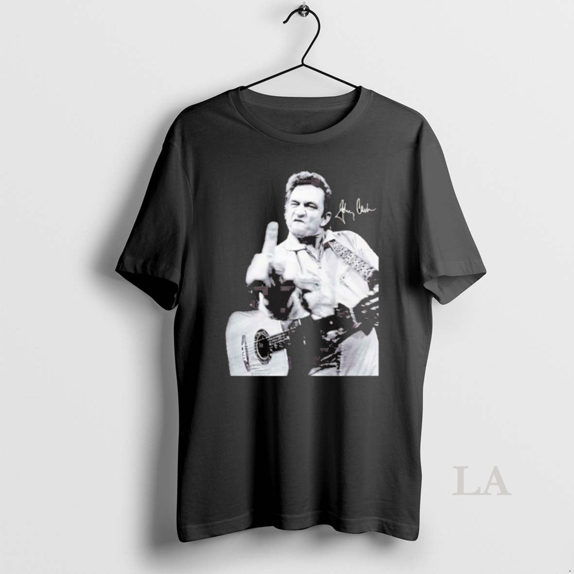 Original Johnny Cash Middle Finger Signature - Adult & Kids T-Shirts, Sweatshirts & Hoodies apparel design preview 1
