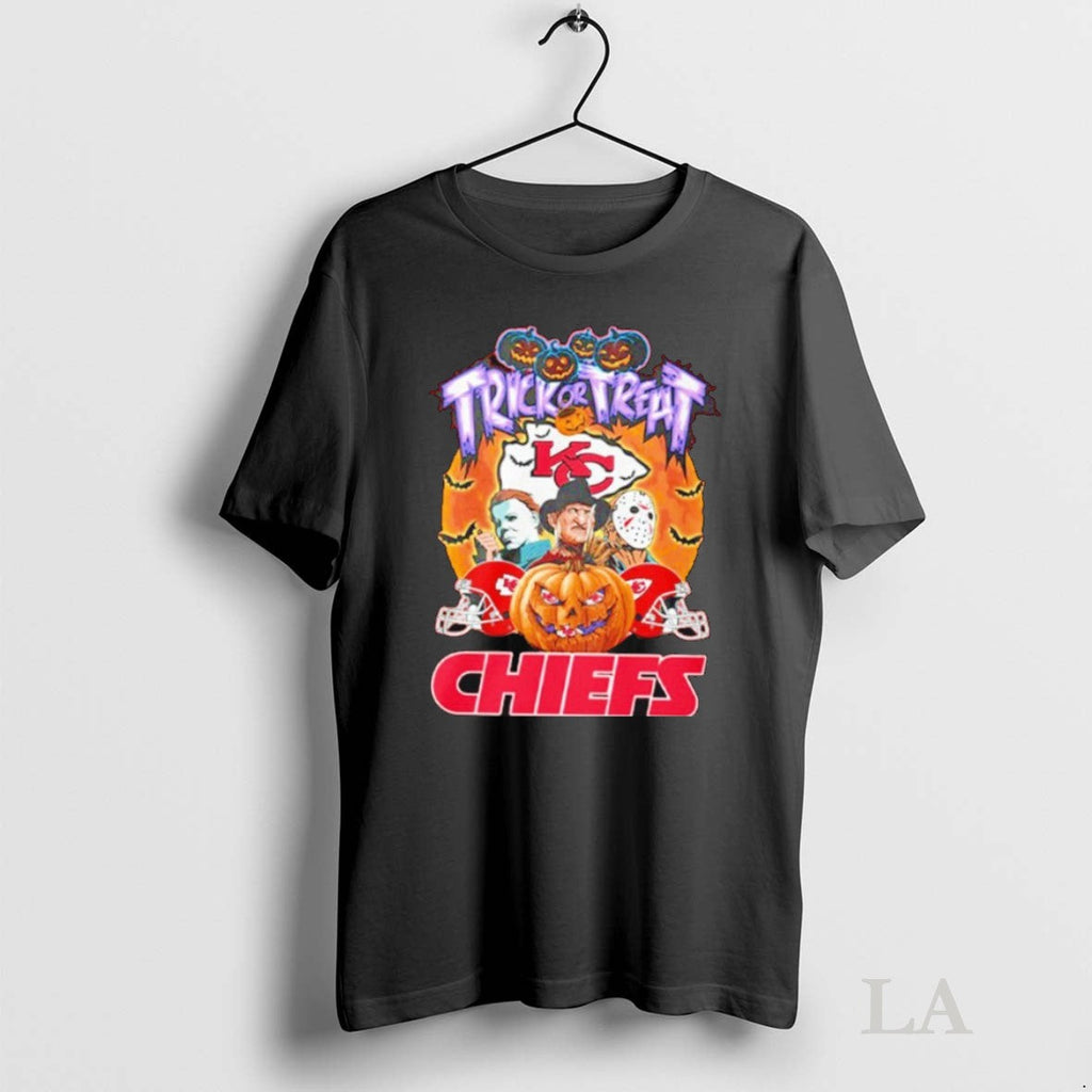 Original Kansas City Chiefs Trick Or Treat Horror - Adult & Kids T-Shirts, Sweatshirts & Hoodies apparel design preview 1