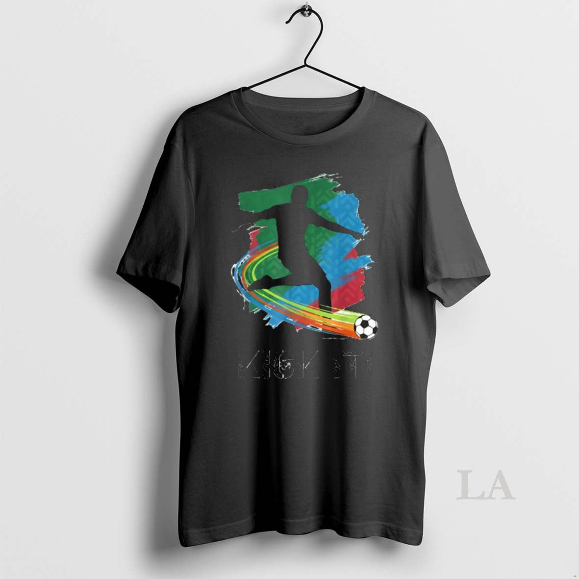Original Kick It Soccer Player Silhouette - Adult & Kids T-Shirts, Sweatshirts & Hoodies apparel design preview 1