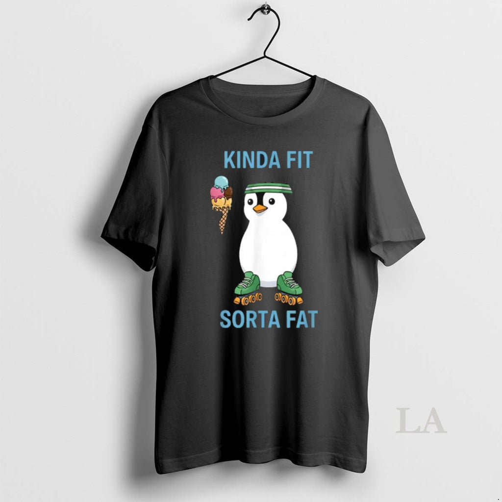 Original Kinda Fit Sorta Fat Funny Gym Penguin - Adult & Kids T-Shirts, Sweatshirts & Hoodies apparel design preview 1