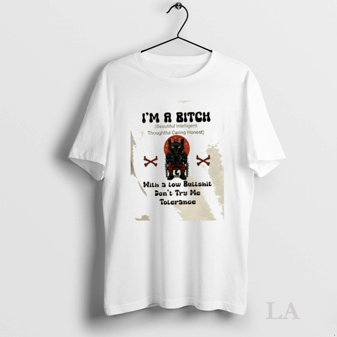 Original King Black Cat Im A Bitch With Low Bullshit - Adult & Kids T-Shirts, Sweatshirts & Hoodies apparel design preview 1