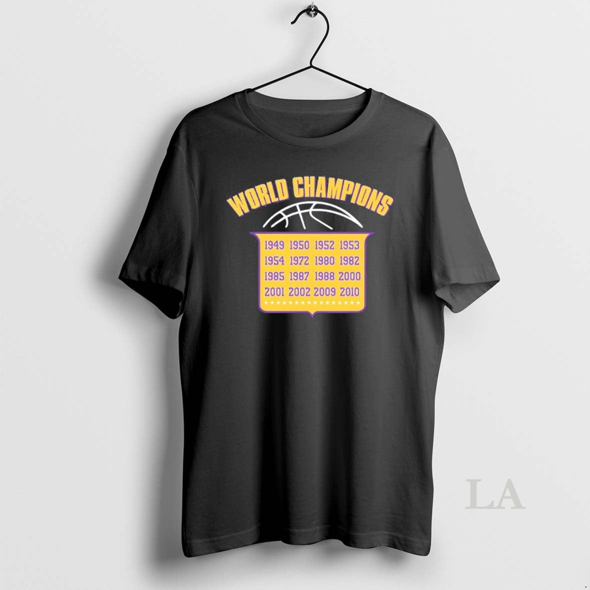 Original La Lakers Banners World Champions - Adult & Kids T-Shirts, Sweatshirts & Hoodies apparel design preview 1