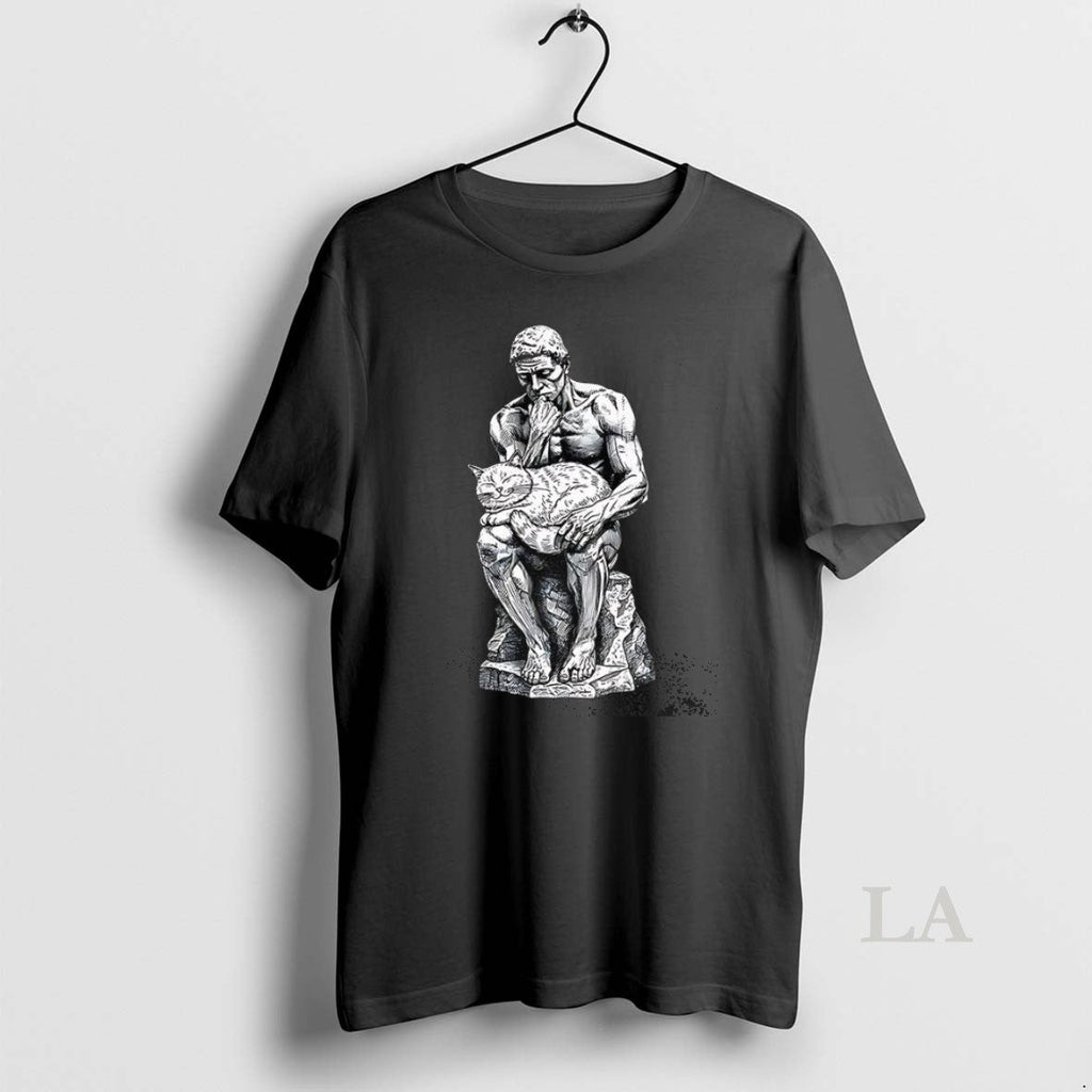 Original Le Penseur The Thinker Pets Cat - Adult & Kids T-Shirts, Sweatshirts & Hoodies apparel design preview 1