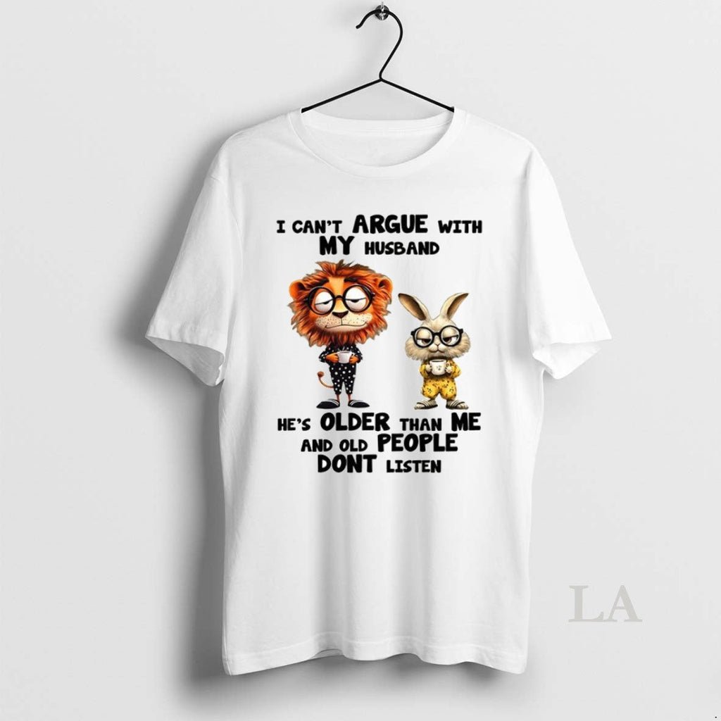Original Lion And Rabbit I Cant Argue With My Husband - Adult & Kids T-Shirts, Sweatshirts & Hoodies apparel design preview 1
