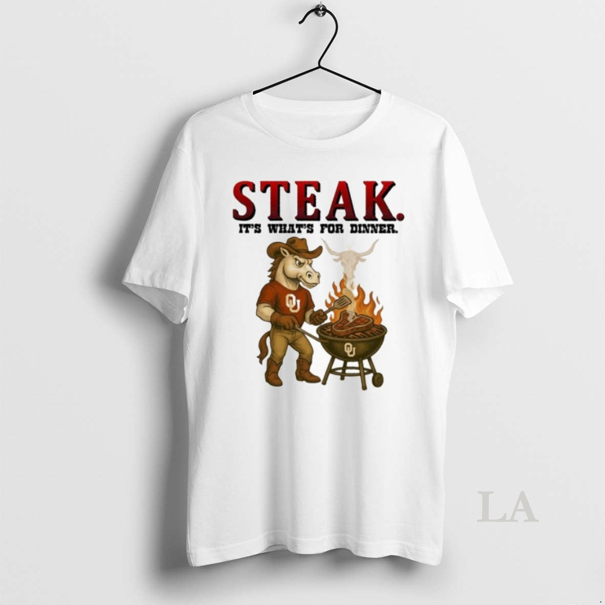 Original Longhorn Steak Oklahoma Sooners Red River - Adult & Kids T-Shirts, Sweatshirts & Hoodies apparel design preview 1