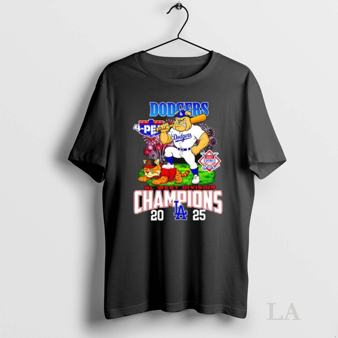 Original Los Angeles Dodgers 2025 Nl West Division - Adult & Kids T-Shirts, Sweatshirts & Hoodies apparel design preview 1