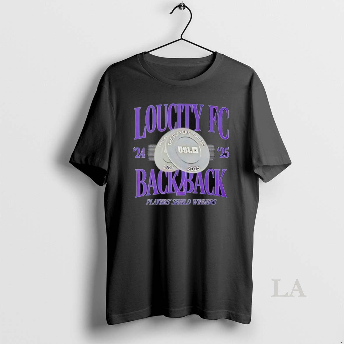 Original Loucity Fc Back 2 Players Shield Winners - Adult & Kids T-Shirts, Sweatshirts & Hoodies apparel design preview 1