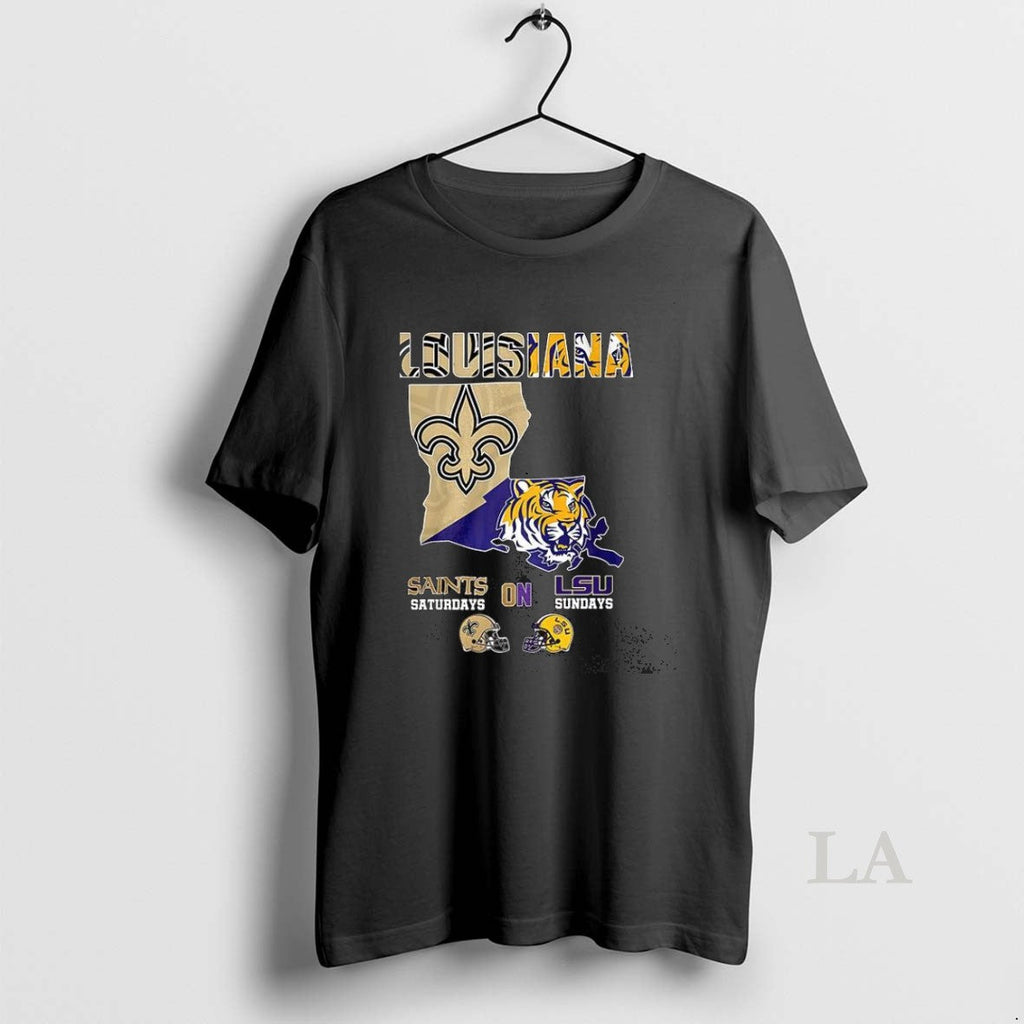 Original Louisiana Saints Saturdays On Lsu Sundays - Adult & Kids T-Shirts, Sweatshirts & Hoodies apparel design preview 1