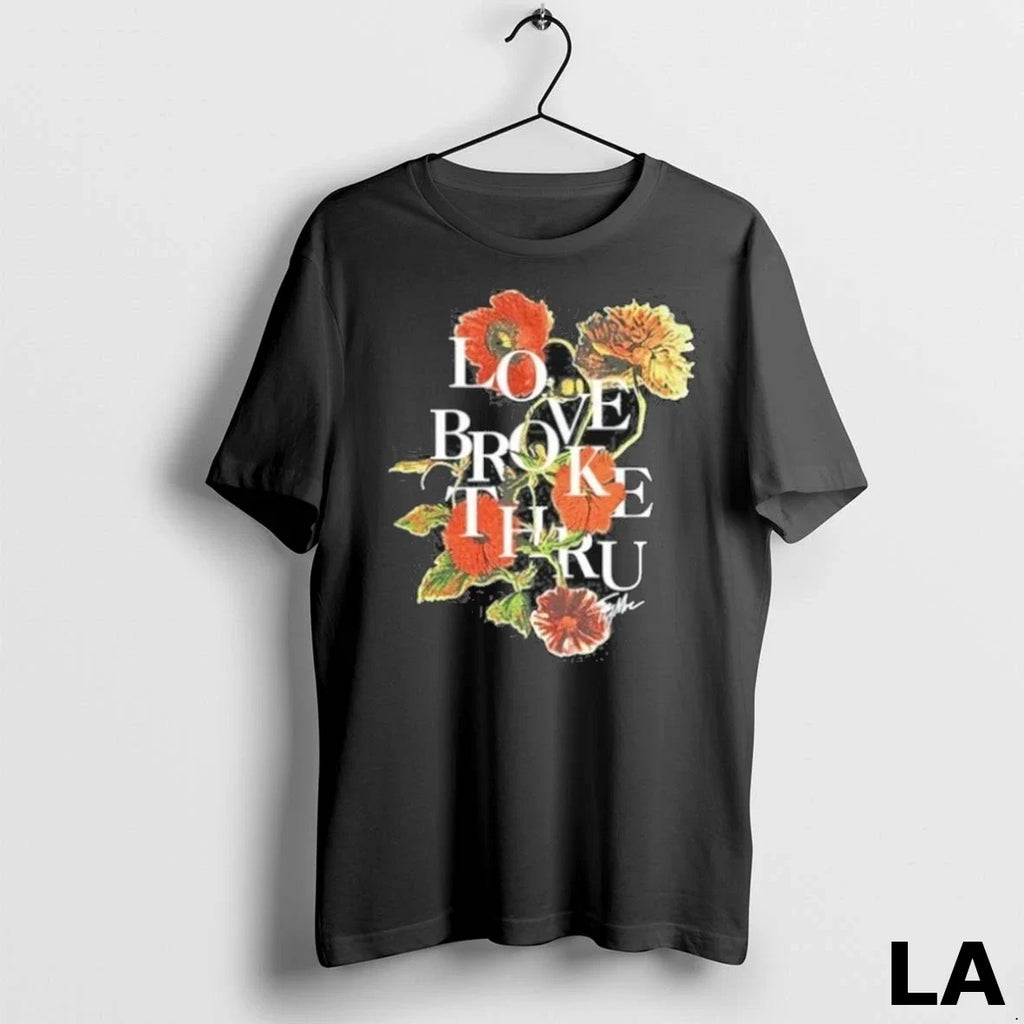 Original Love Broke Thru Flower Beige 2025 - Adult & Kids T-Shirts, Sweatshirts & Hoodies apparel design preview 1