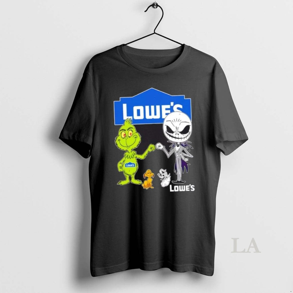 Original Lowes X Grinch And Jack Skellington Fist - Adult & Kids T-Shirts, Sweatshirts & Hoodies apparel design preview 1