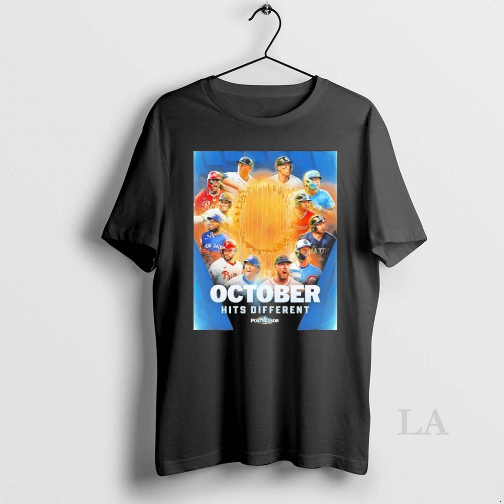 Original Mlb Postseason 2025 October Hits Different - Adult & Kids T-Shirts, Sweatshirts & Hoodies apparel design preview 1