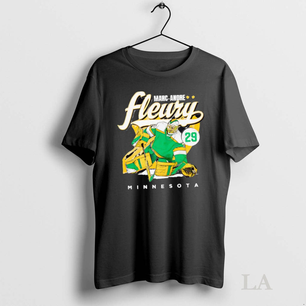 Original Marc Andre Fleury Minnesota Retro Hockey - Adult & Kids T-Shirts, Sweatshirts & Hoodies apparel design preview 1
