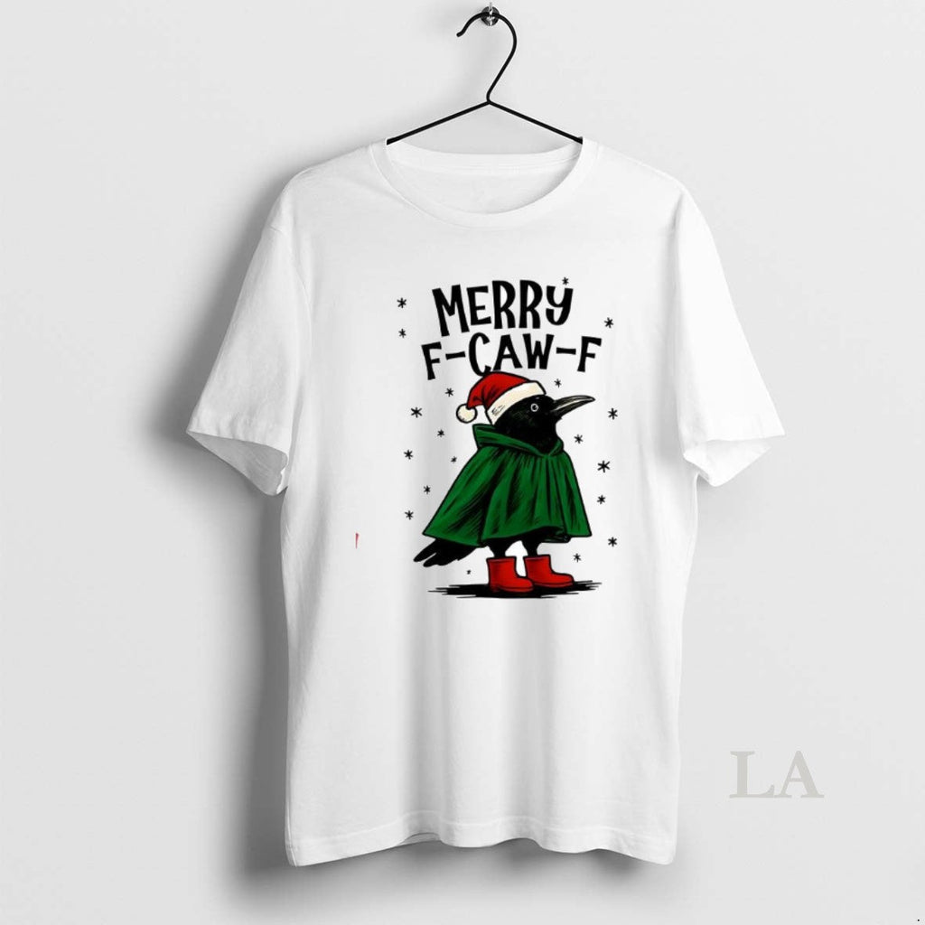 Original Merry F Caw Christmas - Adult & Kids T-Shirts, Sweatshirts & Hoodies apparel design preview 1