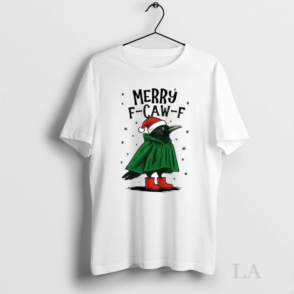 Original Merry F Caw Funny Christmas Ornaments - Adult & Kids T-Shirts, Sweatshirts & Hoodies apparel design preview 1