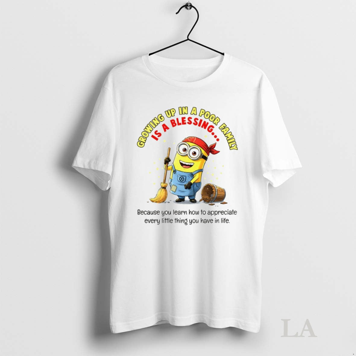 Original Minion Growing Up In A Poor Family Is - Adult & Kids T-Shirts, Sweatshirts & Hoodies apparel design preview 1