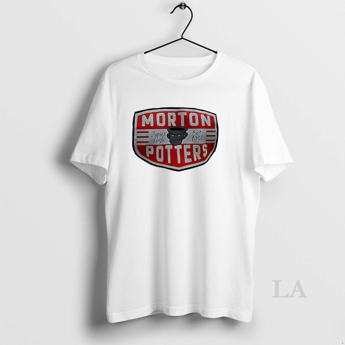 Original Morton Potters Junior High Est 1955 Logo - Adult & Kids T-Shirts, Sweatshirts & Hoodies apparel design preview 1