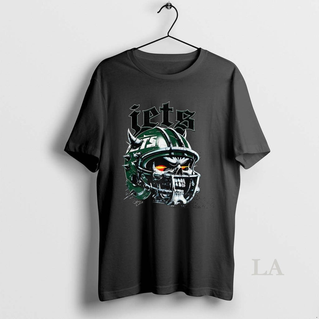 Original New York Jets Football Skull Helmet - Adult & Kids T-Shirts, Sweatshirts & Hoodies apparel design preview 1