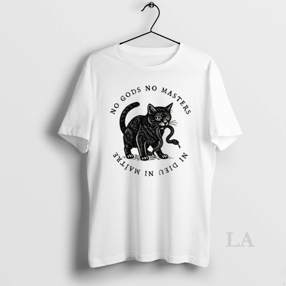 Original No Kings Gods Masters Cat Ni Dieu Maitre - Adult & Kids T-Shirts, Sweatshirts & Hoodies apparel design preview 1