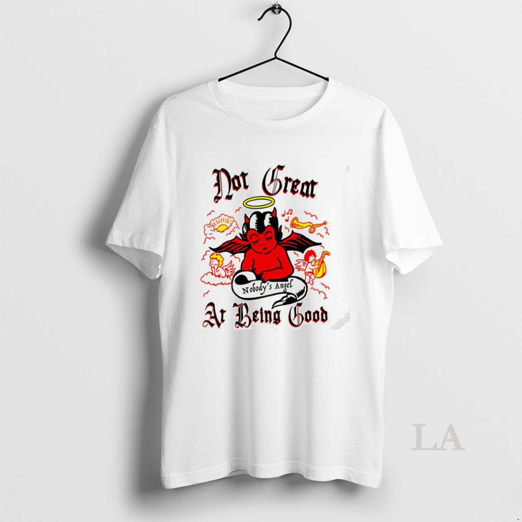 Original Nobodys Angel Not Great At Being Good - Adult & Kids T-Shirts, Sweatshirts & Hoodies apparel design preview 1