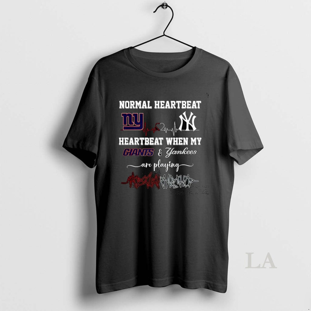 Original Normal Heartbeat And When My New York Giants - Adult & Kids T-Shirts, Sweatshirts & Hoodies apparel design preview 1