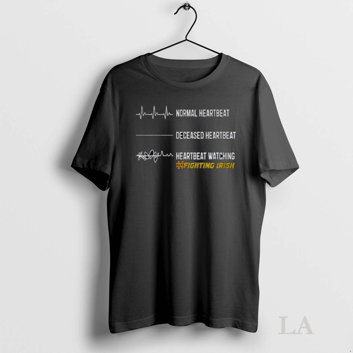 Original Notre Dame Fighting Irish Normal Heartbeat - Adult & Kids T-Shirts, Sweatshirts & Hoodies apparel design preview 1