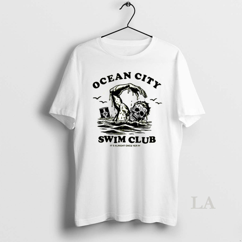 Original Ocean City Swim Club Its Alright Once Yer In - Adult & Kids T-Shirts, Sweatshirts & Hoodies apparel design preview 1