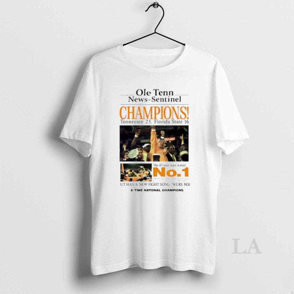 Original Ole Tenn Sentinel Champions Tennessee 23 - Adult & Kids T-Shirts, Sweatshirts & Hoodies apparel design preview 1
