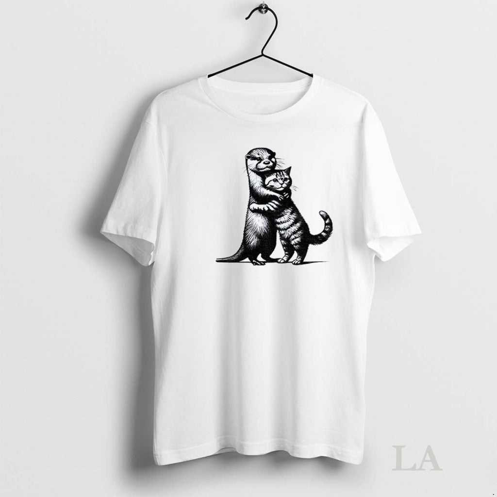 Original Otter Hug Cat Funny Meme - Adult & Kids T-Shirts, Sweatshirts & Hoodies apparel design preview 1