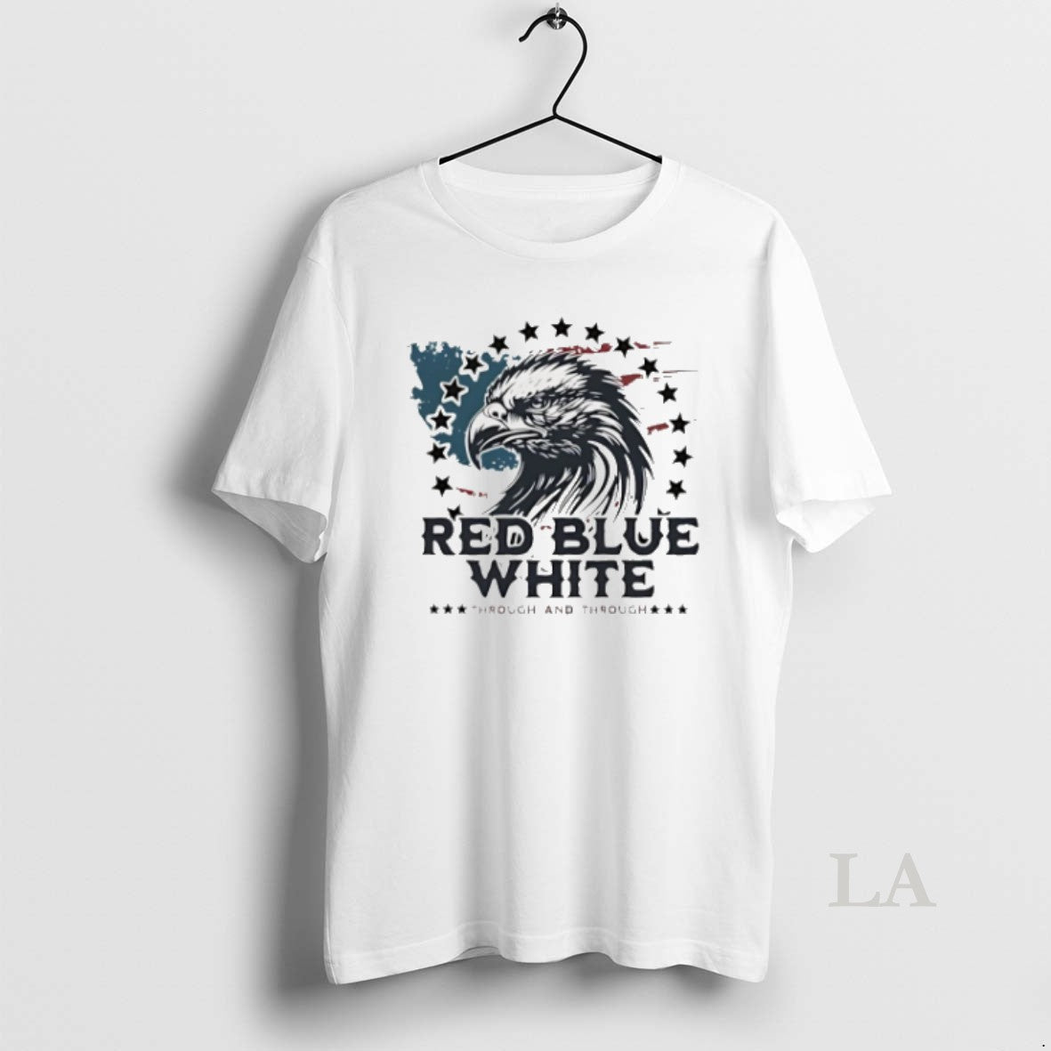 Original Patriotic Eagle Red Blue White Through And - Adult & Kids T-Shirts, Sweatshirts & Hoodies apparel design preview 1