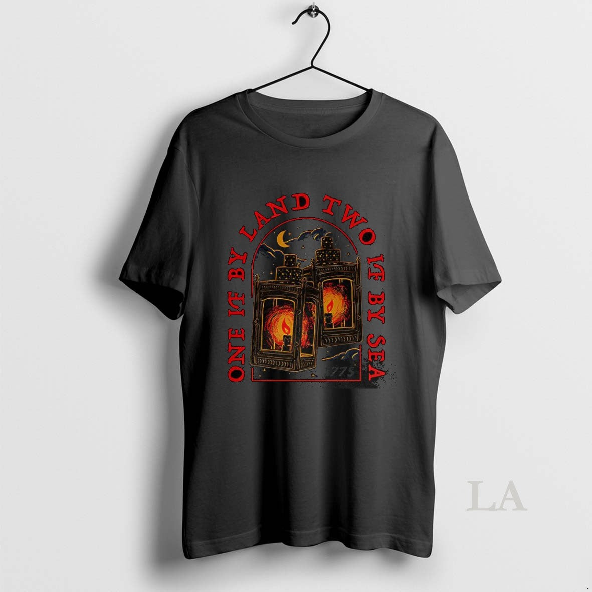 Original Paul Reveres Midnight Ride One If By Land - Adult & Kids T-Shirts, Sweatshirts & Hoodies apparel design preview 1
