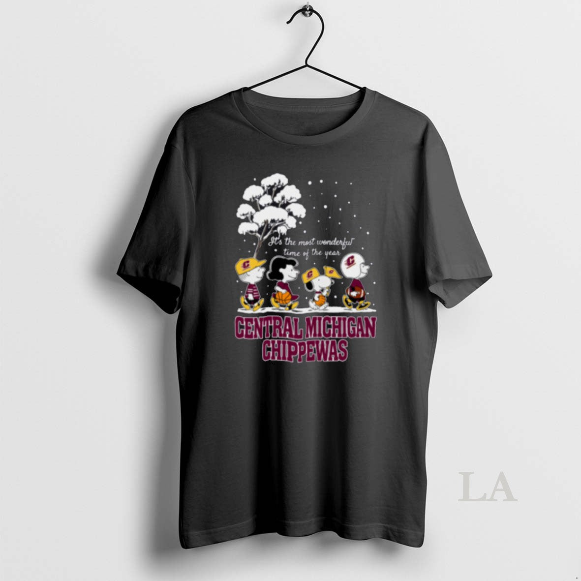 Original Peanuts Central Michigan Chippewas Winter - Adult & Kids T-Shirts, Sweatshirts & Hoodies apparel design preview 1