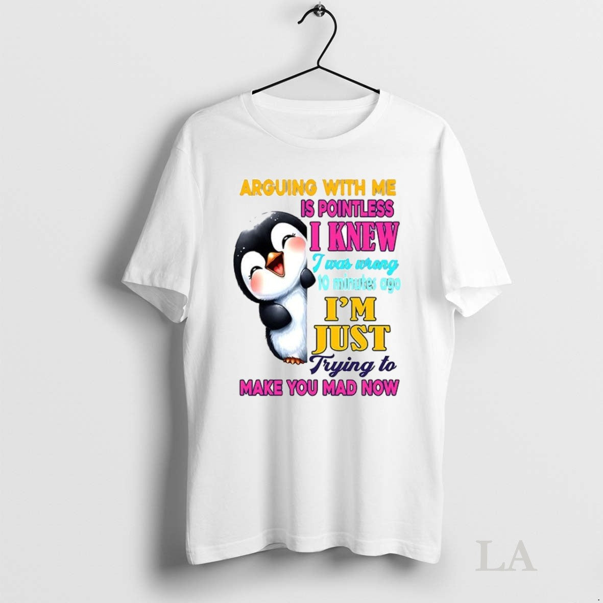 Original Penguin Arguing With Me Is Pointless I Knew - Adult & Kids T-Shirts, Sweatshirts & Hoodies apparel design preview 1