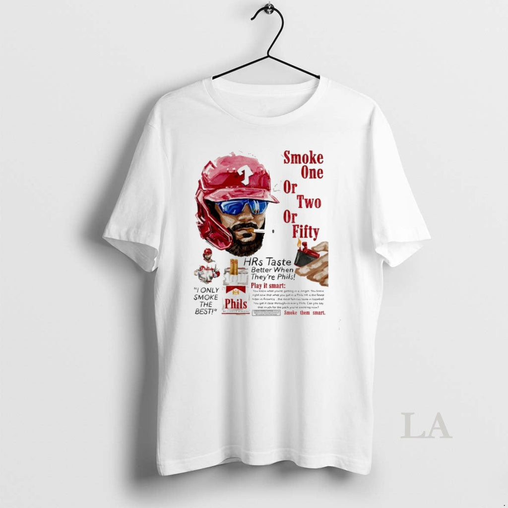 Original Phillies Bryce Harper Smoke One Or Two Fifty - Adult & Kids T-Shirts, Sweatshirts & Hoodies apparel design preview 1