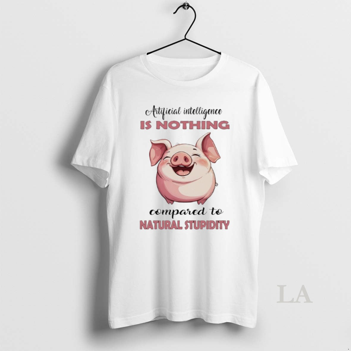 Original Pig Artificial Intelligence Is Nothing - Adult & Kids T-Shirts, Sweatshirts & Hoodies apparel design preview 1