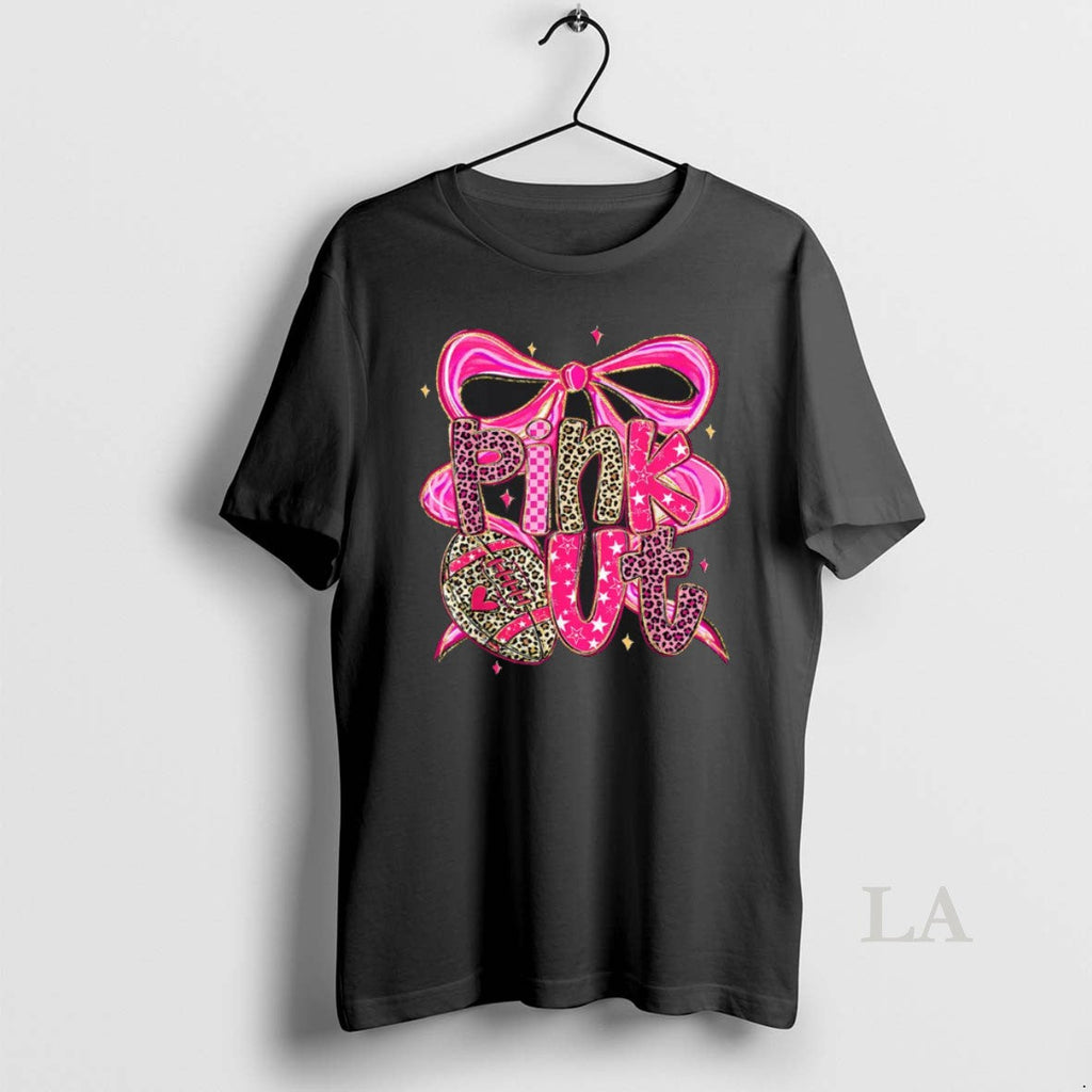 Original Pink Out Breast Cancer Football Coquette Bow - Adult & Kids T-Shirts, Sweatshirts & Hoodies apparel design preview 1