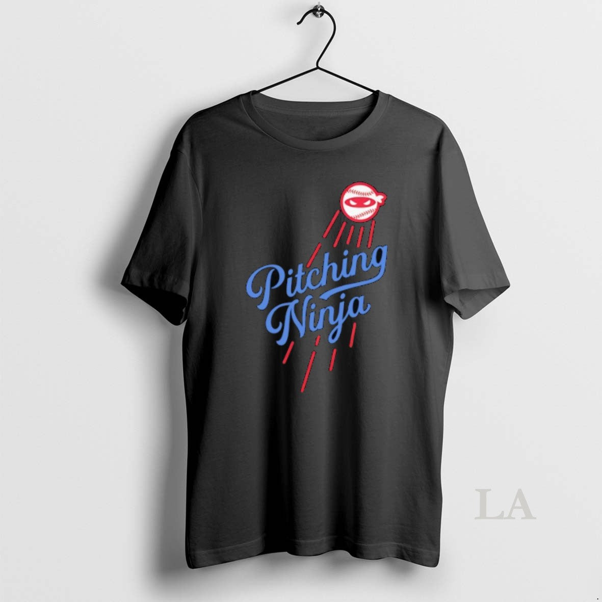 Original Pitching Ninja Los Angeles Dodgers Baseball - Adult & Kids T-Shirts, Sweatshirts & Hoodies apparel design preview 1