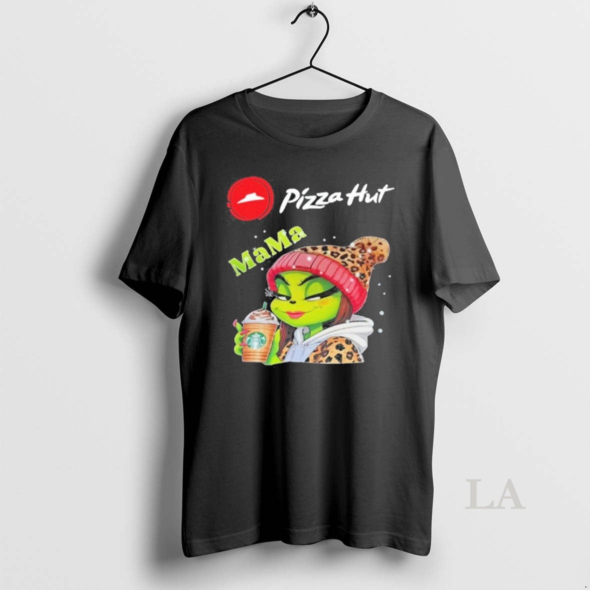 Original Pizza Hut Logo Mama Grinch Drink Coffee - Adult & Kids T-Shirts, Sweatshirts & Hoodies apparel design preview 1