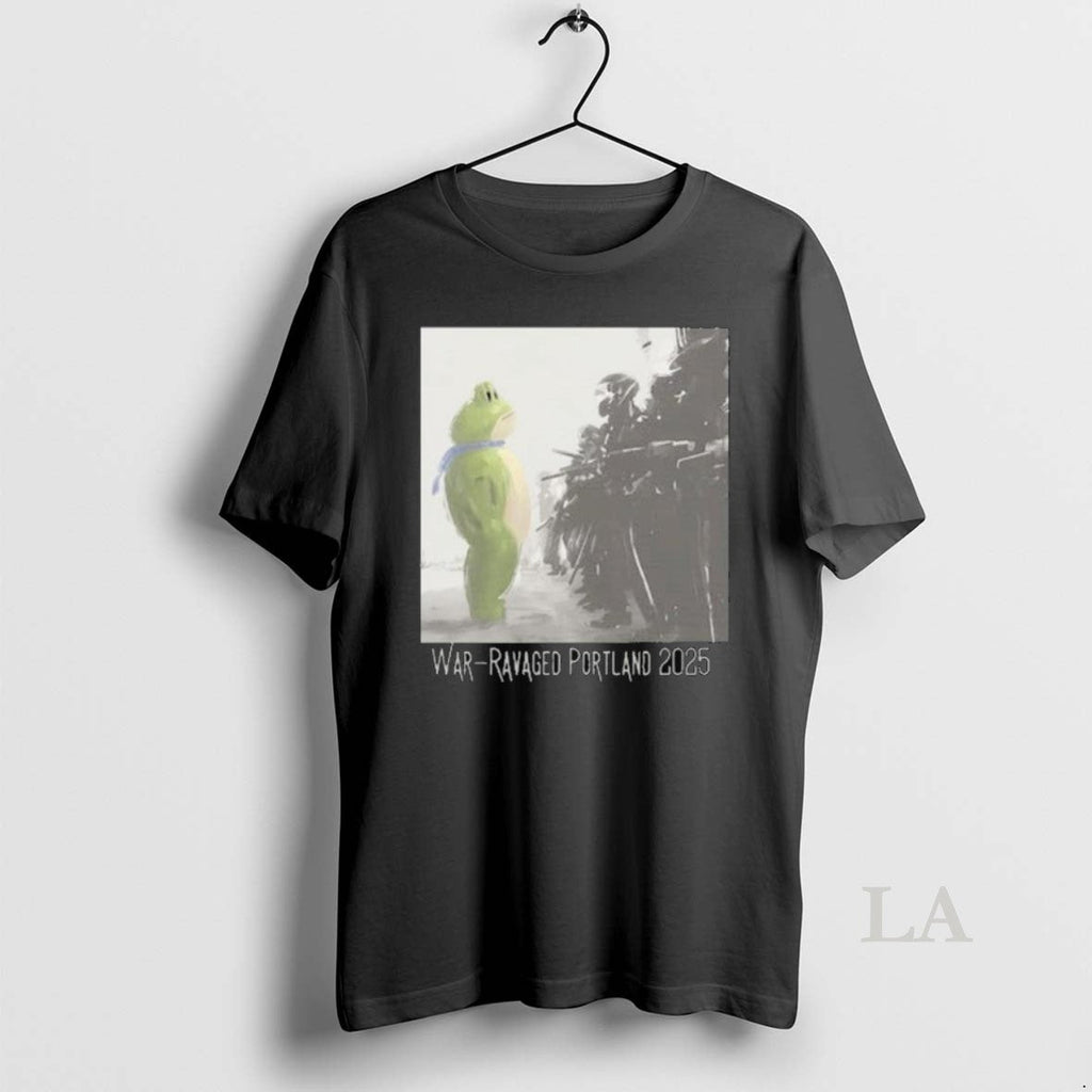Original Portland Frog Anti Ice War Ravaged 2025 Long - Adult & Kids T-Shirts, Sweatshirts & Hoodies apparel design preview 1