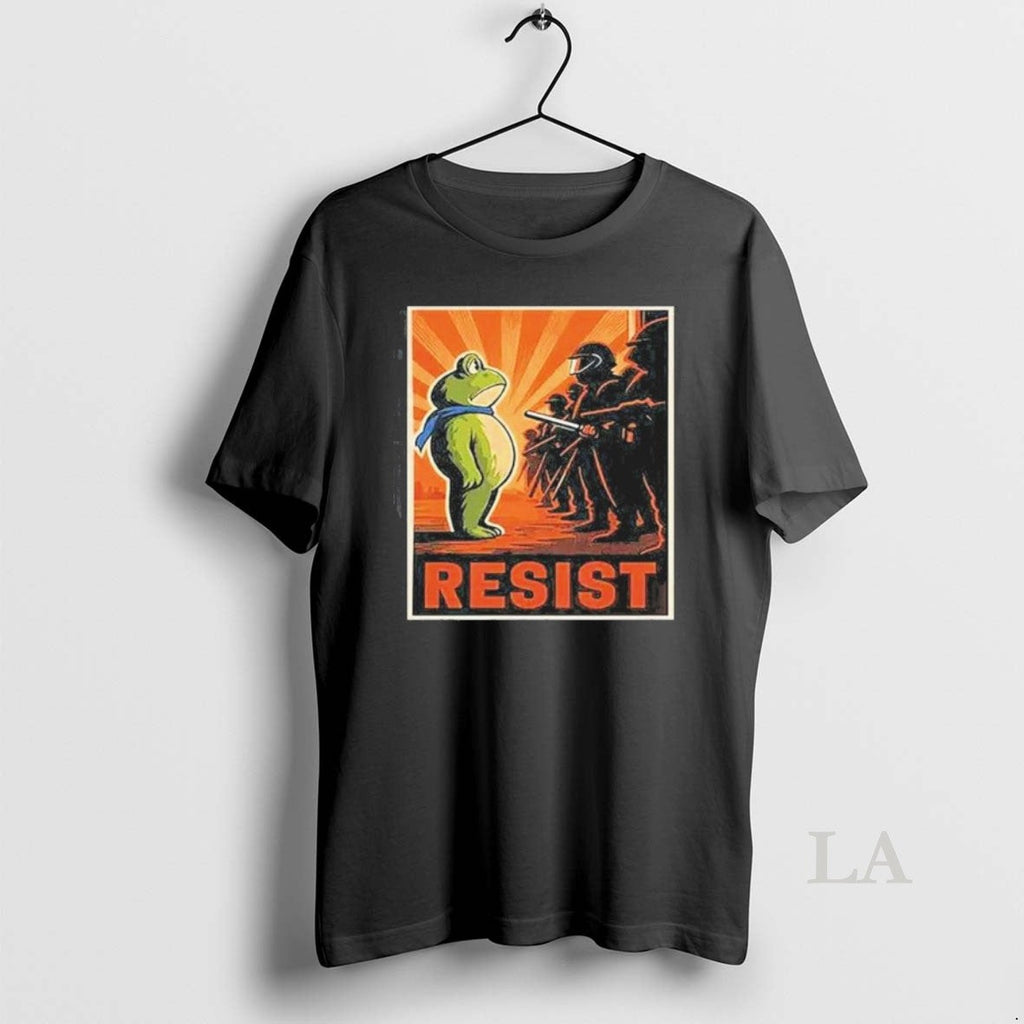 Original Portland Frog Protest Resist Retro Sunset - Adult & Kids T-Shirts, Sweatshirts & Hoodies apparel design preview 1