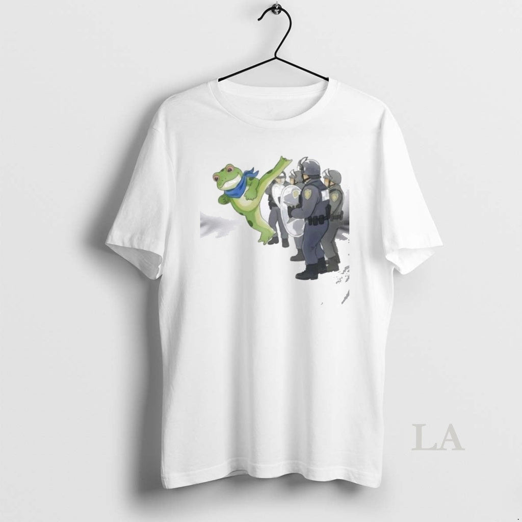 Original Portland Frog X Police Anti Fascism T Men - Adult & Kids T-Shirts, Sweatshirts & Hoodies apparel design preview 1